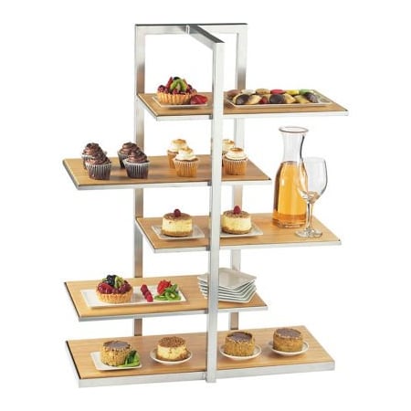 Cal-Mil Cal-Mil Bamboo Multi Level Shelf Display with Black Stand 28-1/2"W x 13-1/2"D x 36-1/2"H 3303-60